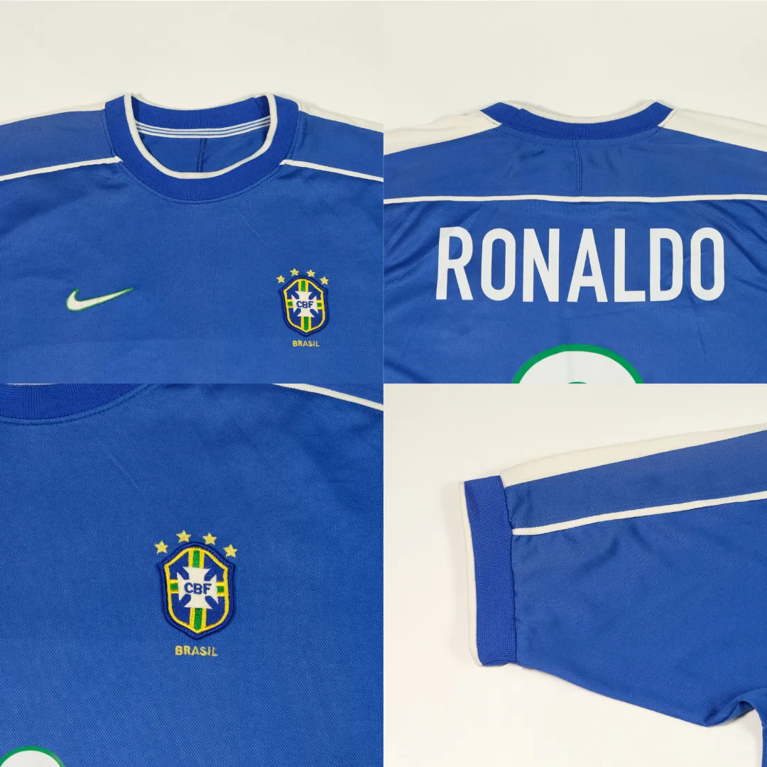 Brazil Ronaldo 9 Original Away Football Shirt 1998/2000 Nike Medium