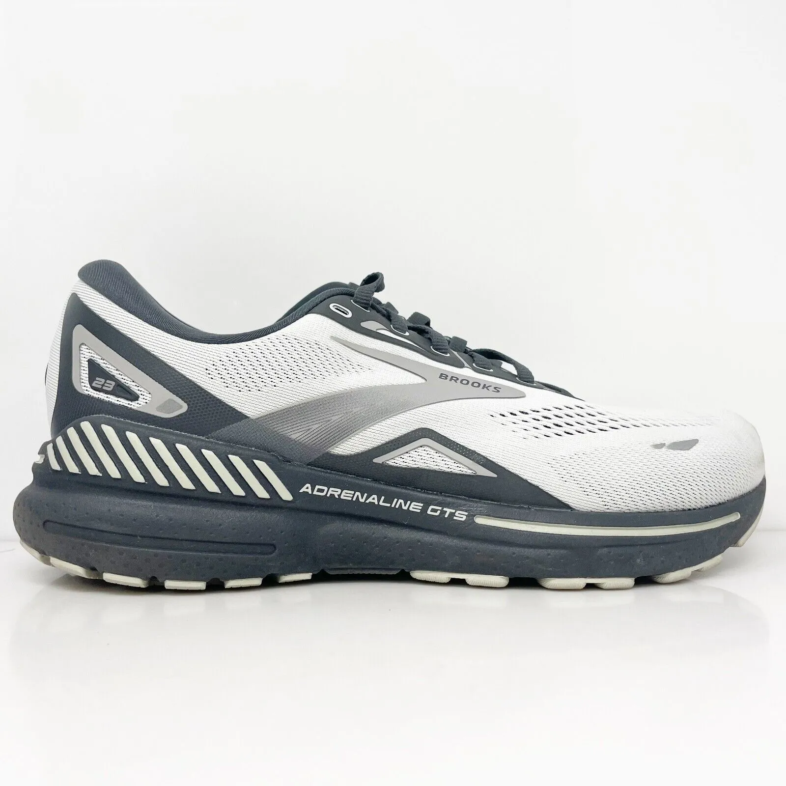 Brooks Mens Adrenaline GTS 23 1103914E065 White Running Shoes Sneakers Sz 10 4E