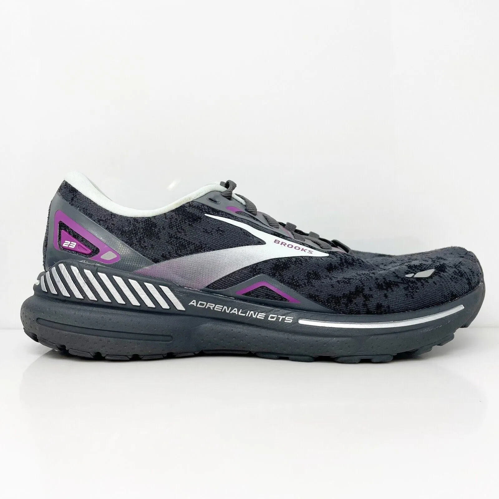 Brooks Womens Adrenaline GTS 23 1203811D072 Black Running Shoes Sneakers Sz 10 D
