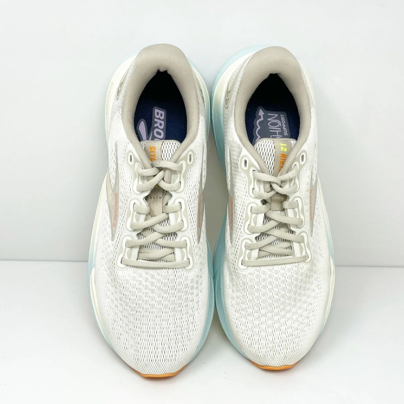 Brooks Womens Glycerin 21 1204081B195 White Running Shoes Sneakers Size 9 B