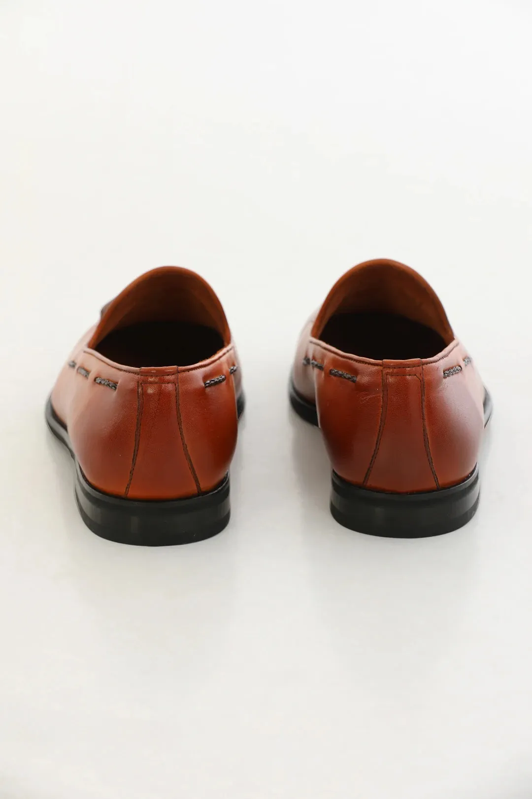 Brown Leather Tassel Loafers