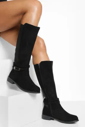 Buckle Detail Knee High Boots