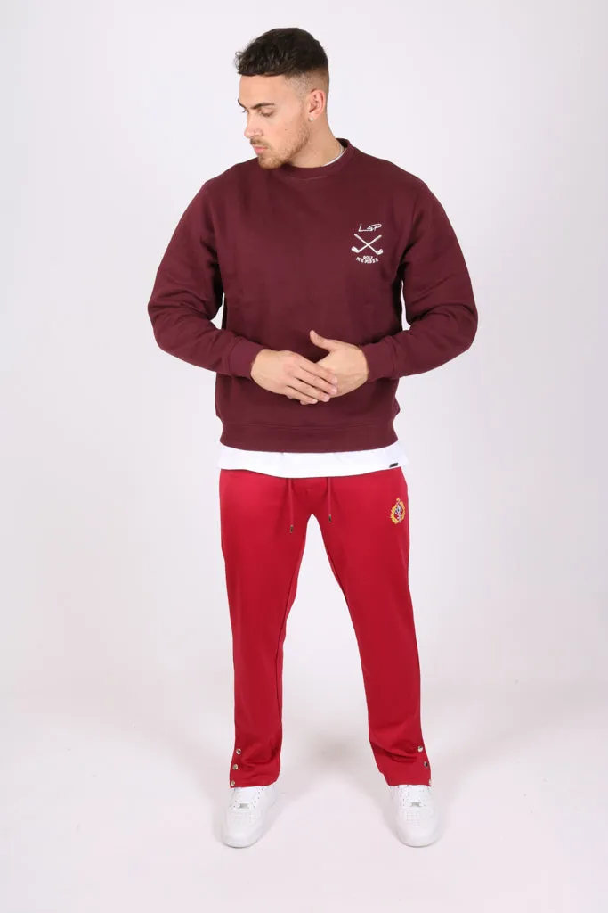 Burgundy Oversized Sweatshirt with Golf Print
