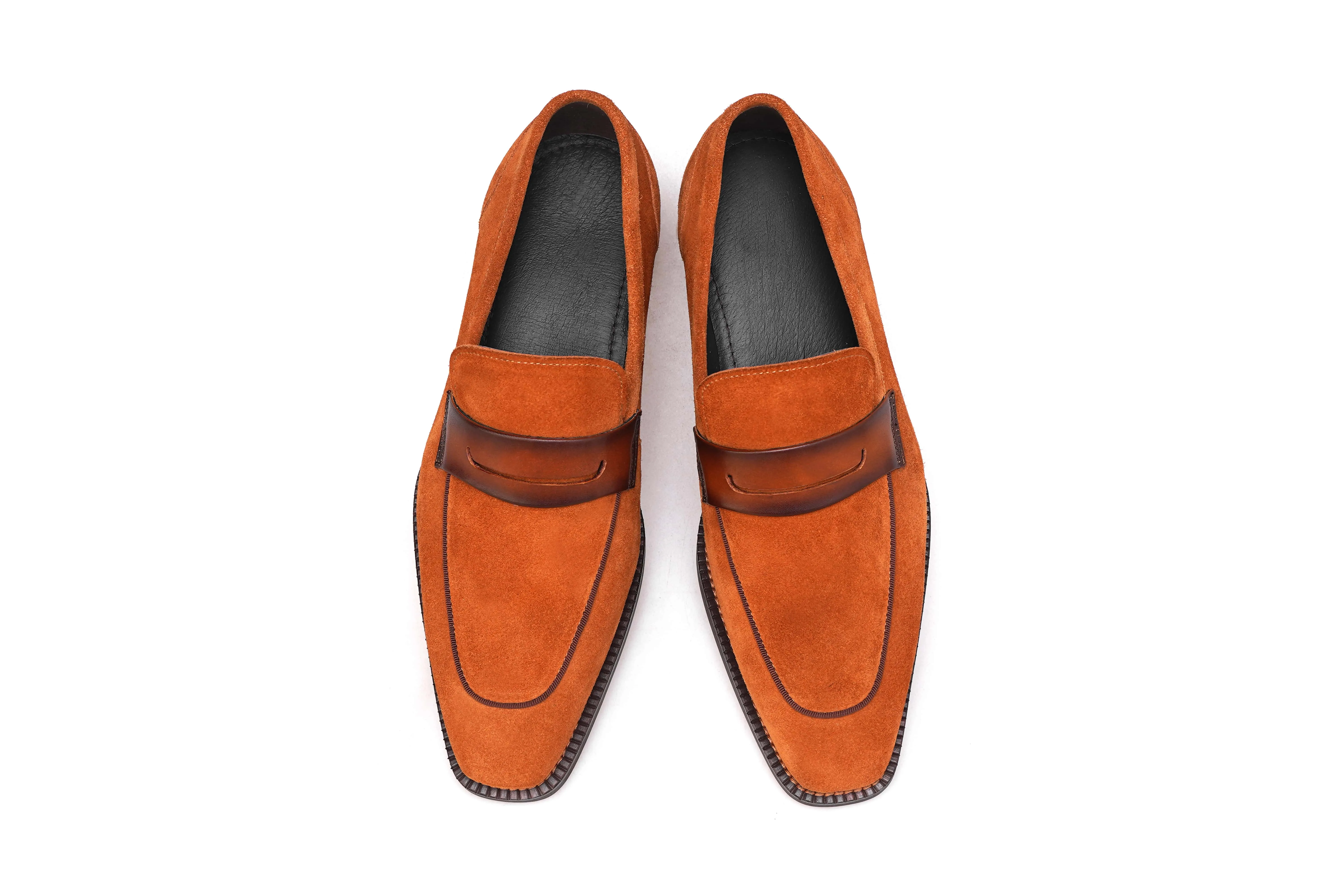 Burnt Brown Casual Suede Penny Loafers