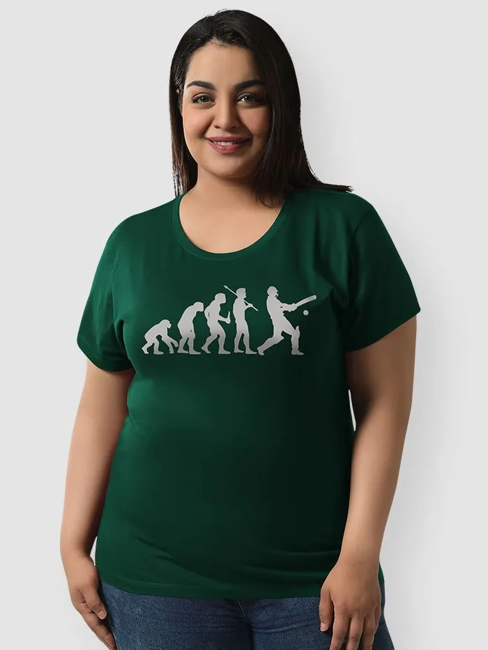 Buy Cricket Evolution Women Plus Size T-shirt Online in India -Beyoung