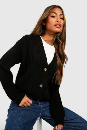 Cable Knit Crop Cardigan