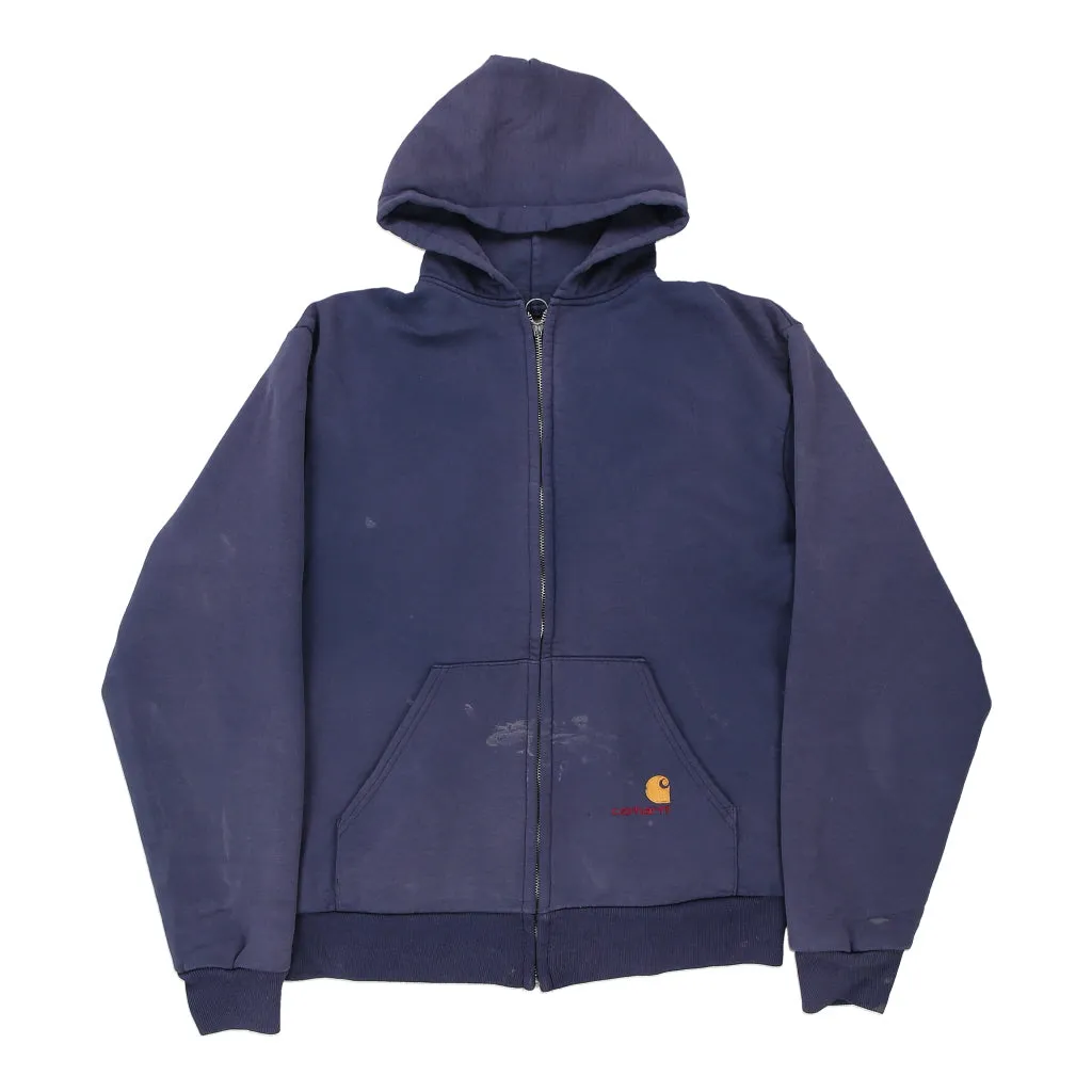 Carhartt Hoodie - Small Navy Cotton Blend