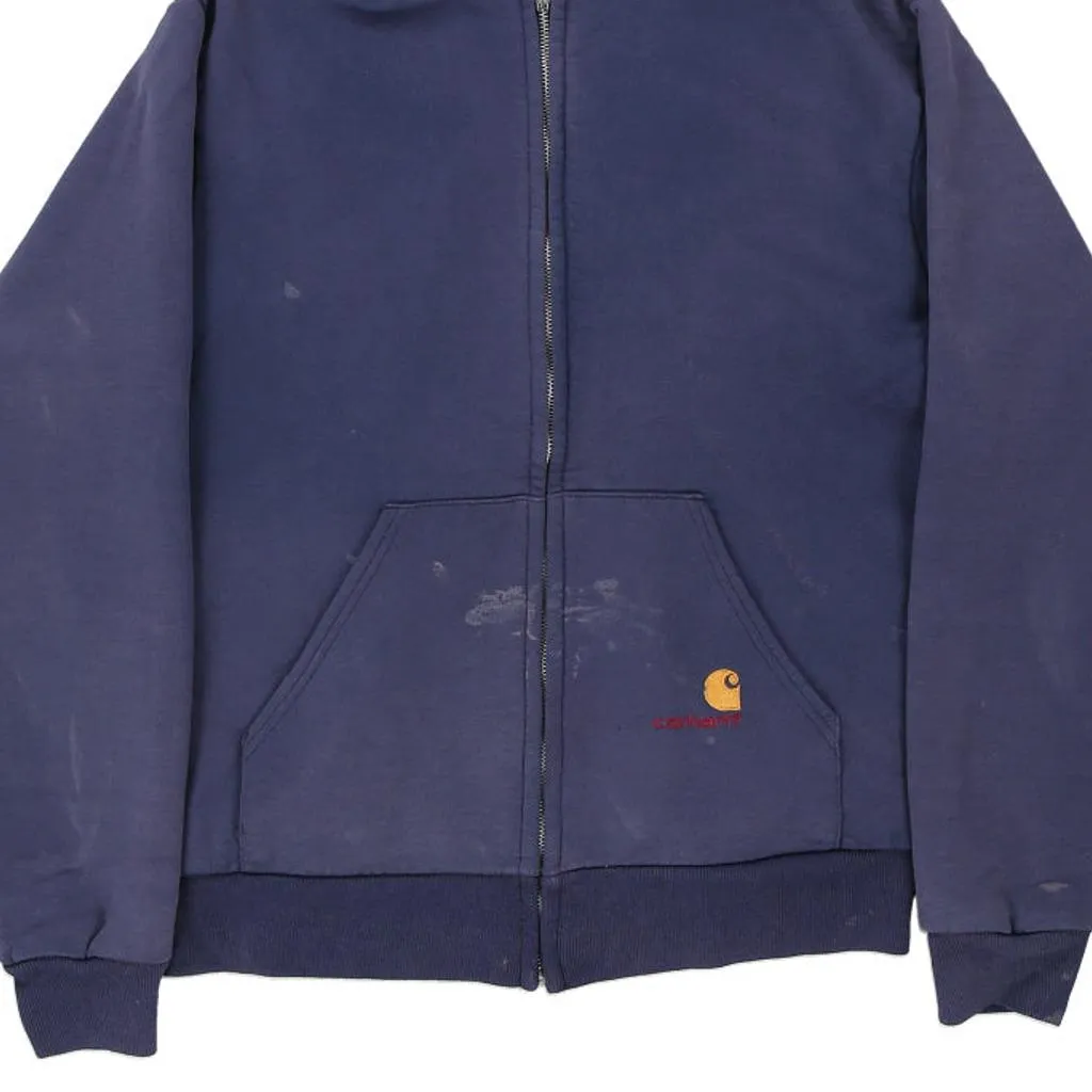 Carhartt Hoodie - Small Navy Cotton Blend
