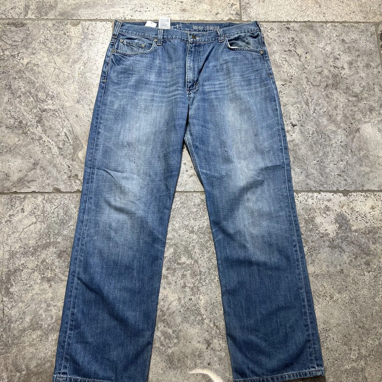 Carhartt Jeans Loose Straight Fit, Denim, Blue, Mens, 38”