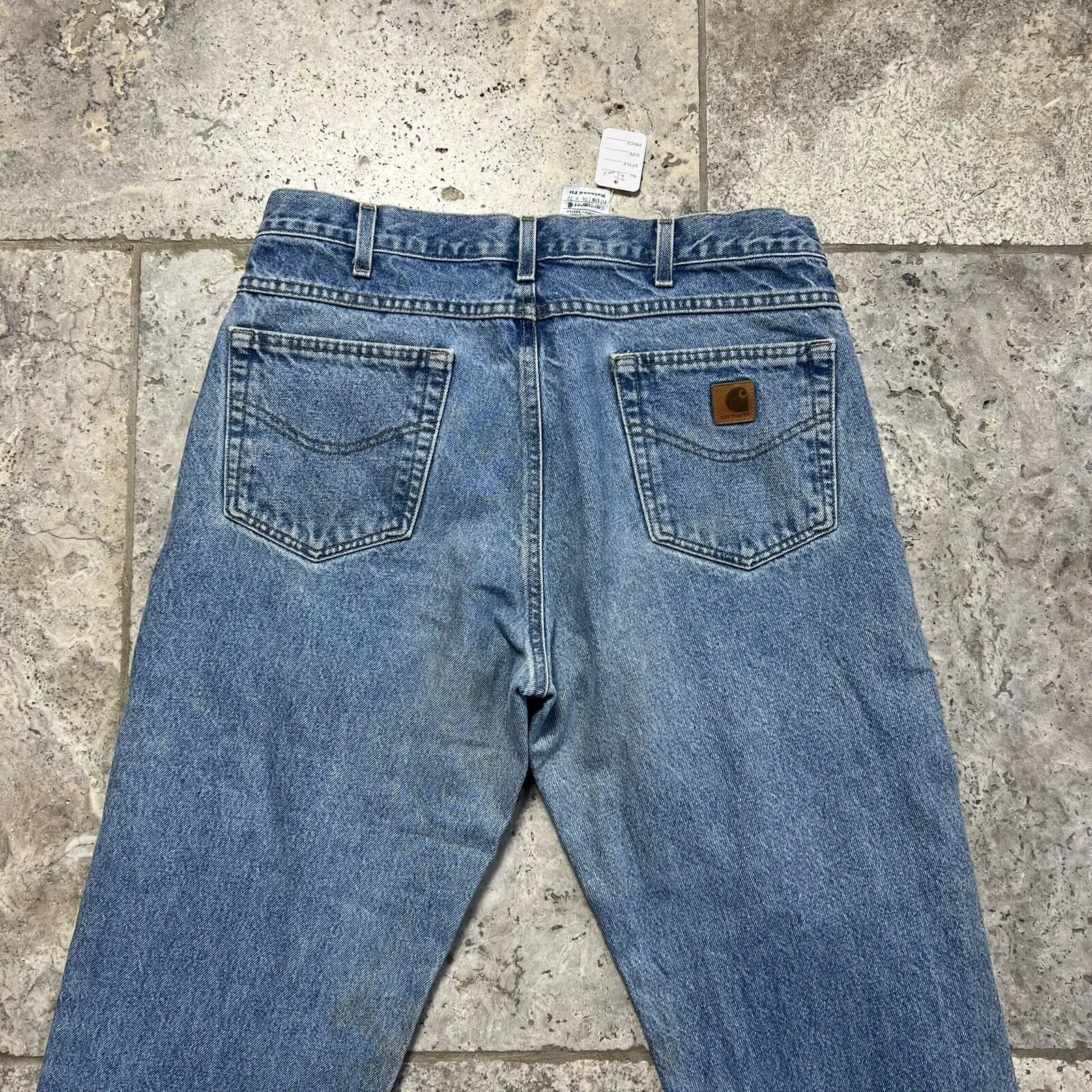 Carhartt Jeans Relaxed Fit Carpenter Denim Workwear Trousers, Blue, Mens 36”
