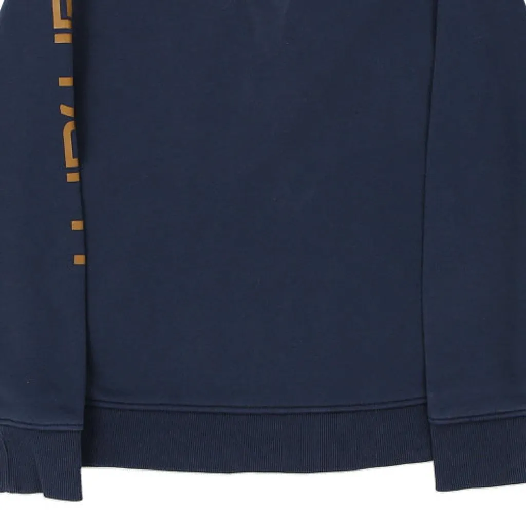 Carhartt Spellout Hoodie - Medium Navy Cotton Blend