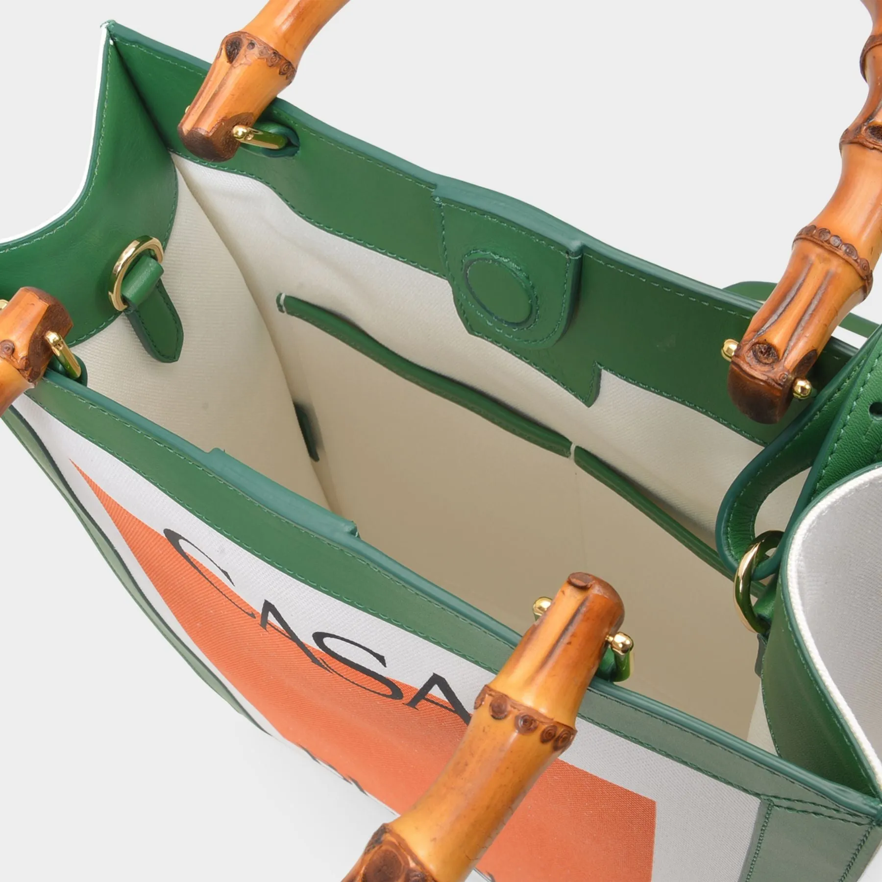 Casablanca  Casa Tote Bag in Green and Orange Canvas