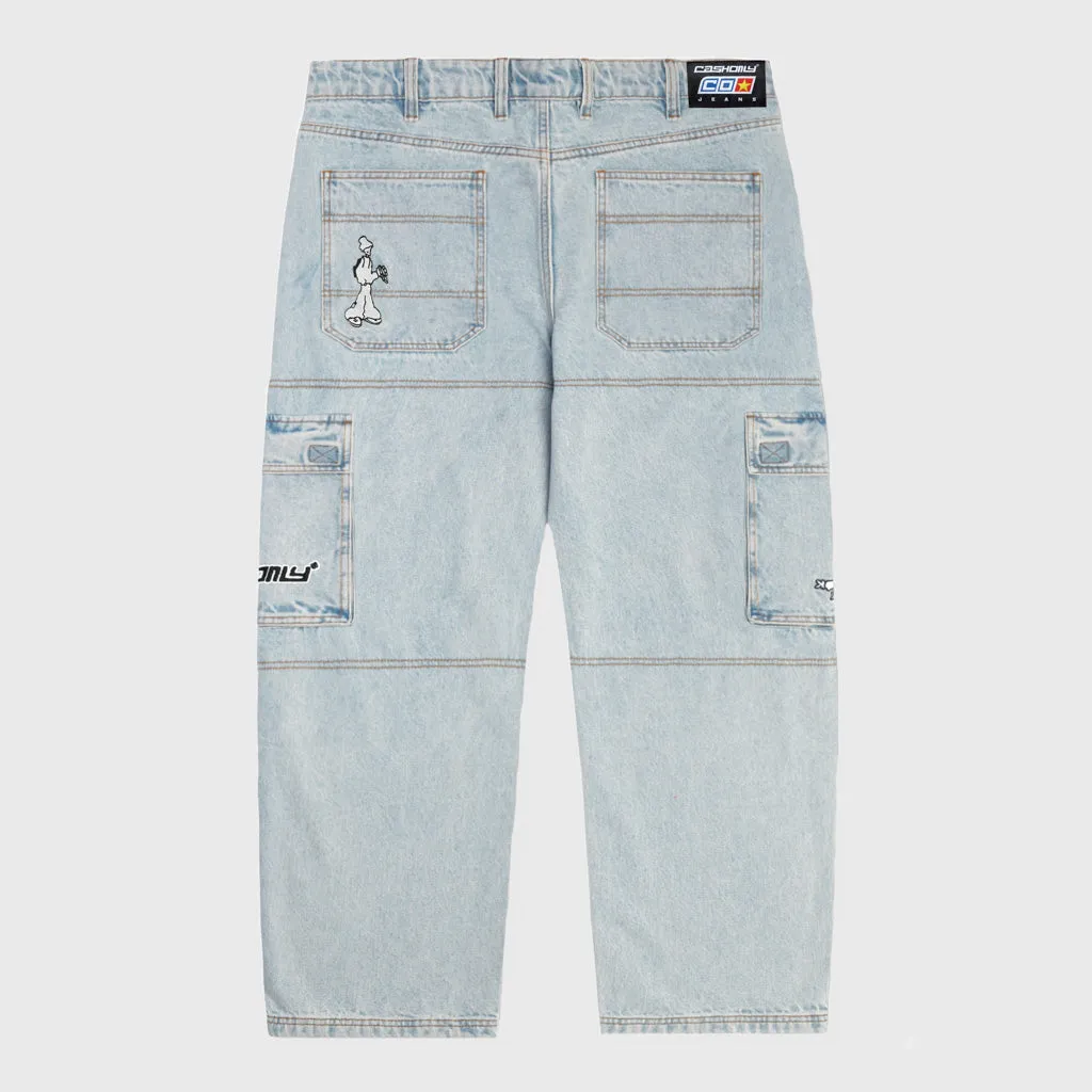 Cash Only - Aleka Denim Cargo Jeans - Light Wash