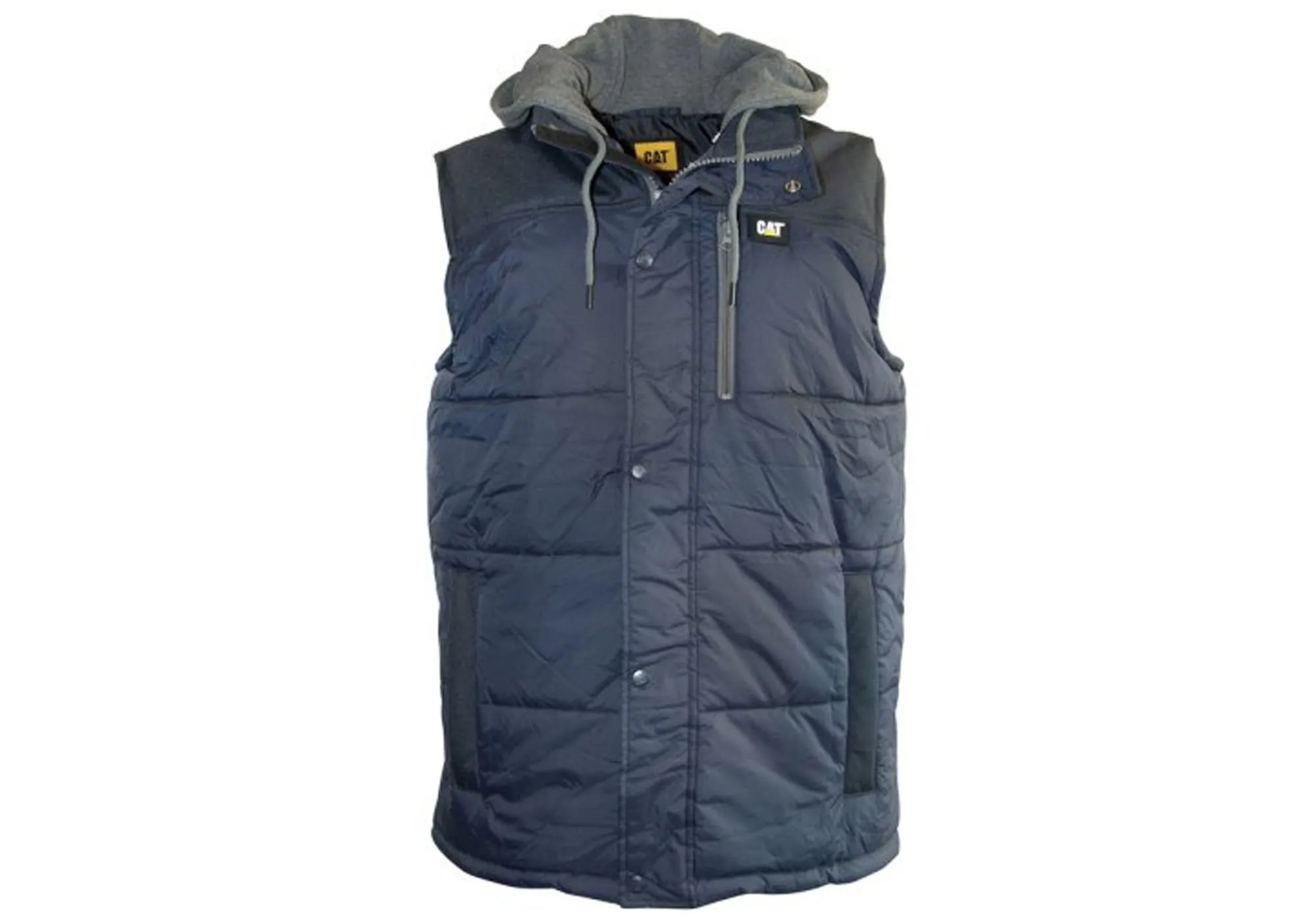 Caterpillar Mens Comfortable Durable Hooded Work Vest