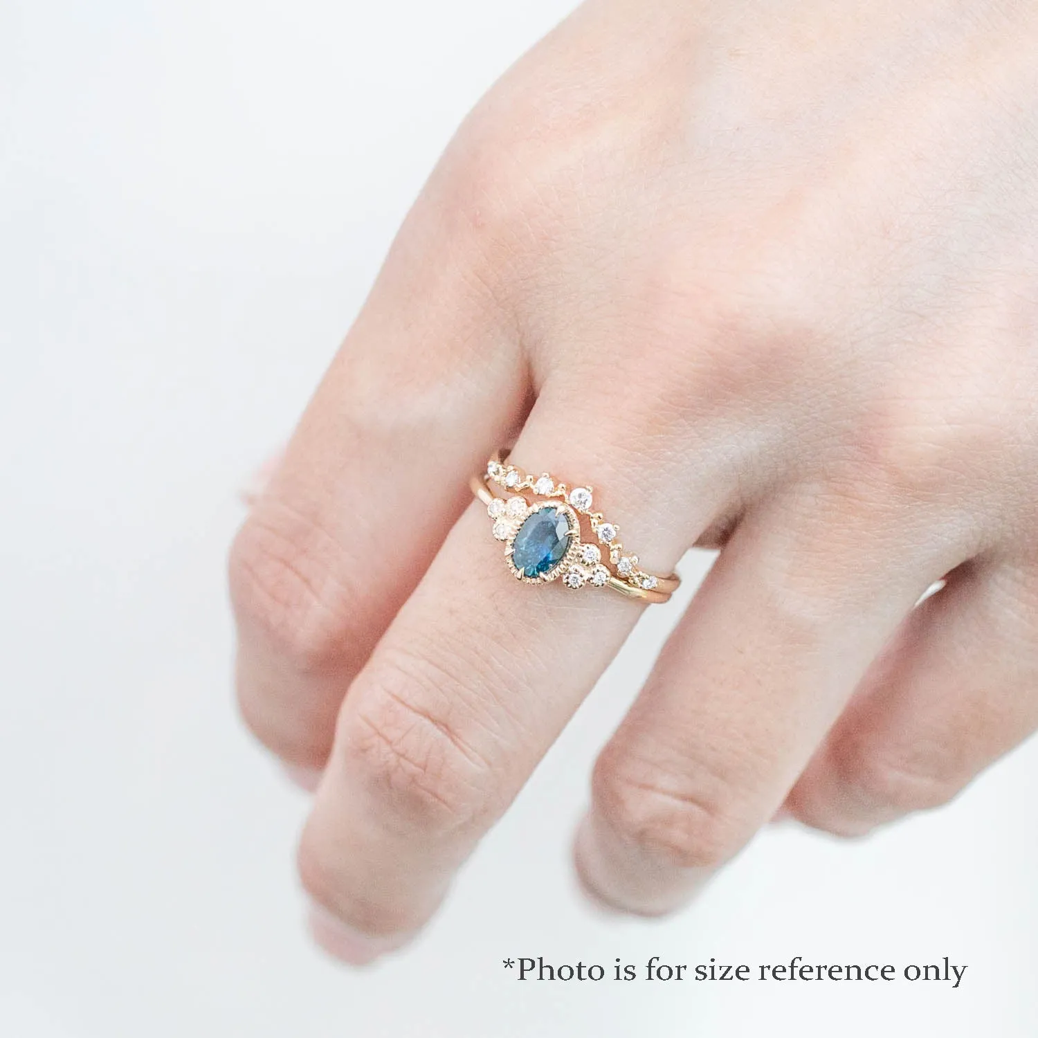 Celine Ring 6x4mm 0.60ct Blue Green Montana Sapphire, 14k Yellow Gold