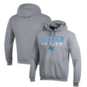 Champion Air Force Falcons Gray Soccer Stack Logo Powerblend Pullover Hoodie