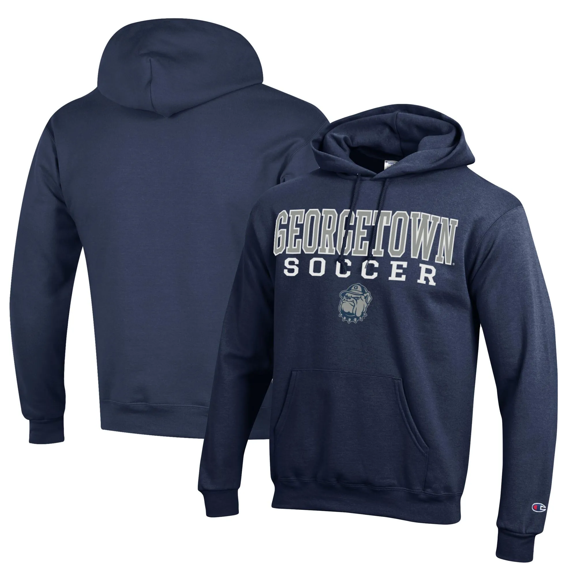 Champion Georgetown Hoyas Navy Soccer Stack Logo Powerblend Pullover Hoodie