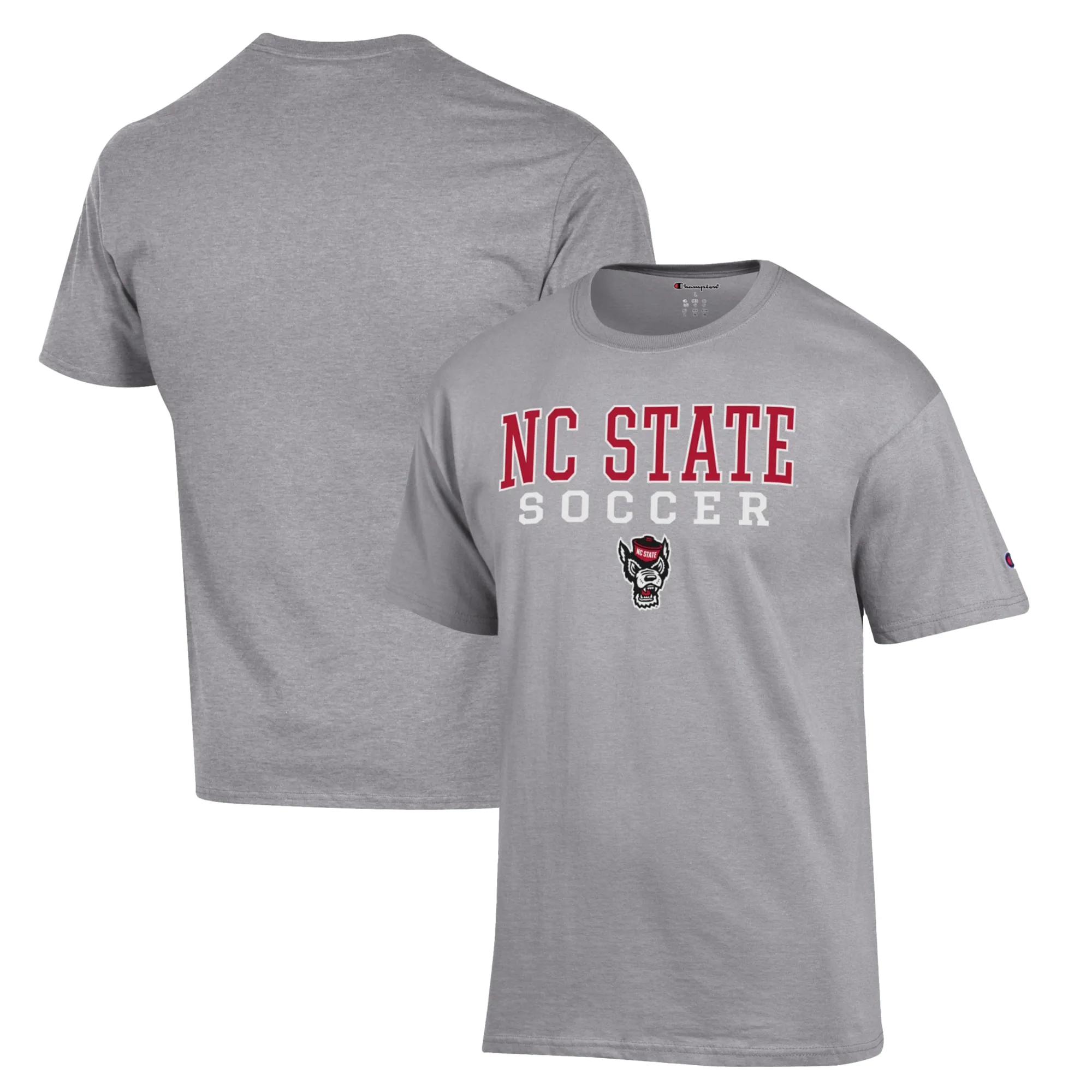 Champion NC State Wolfpack Gray Soccer Stack Logo T-Shirt