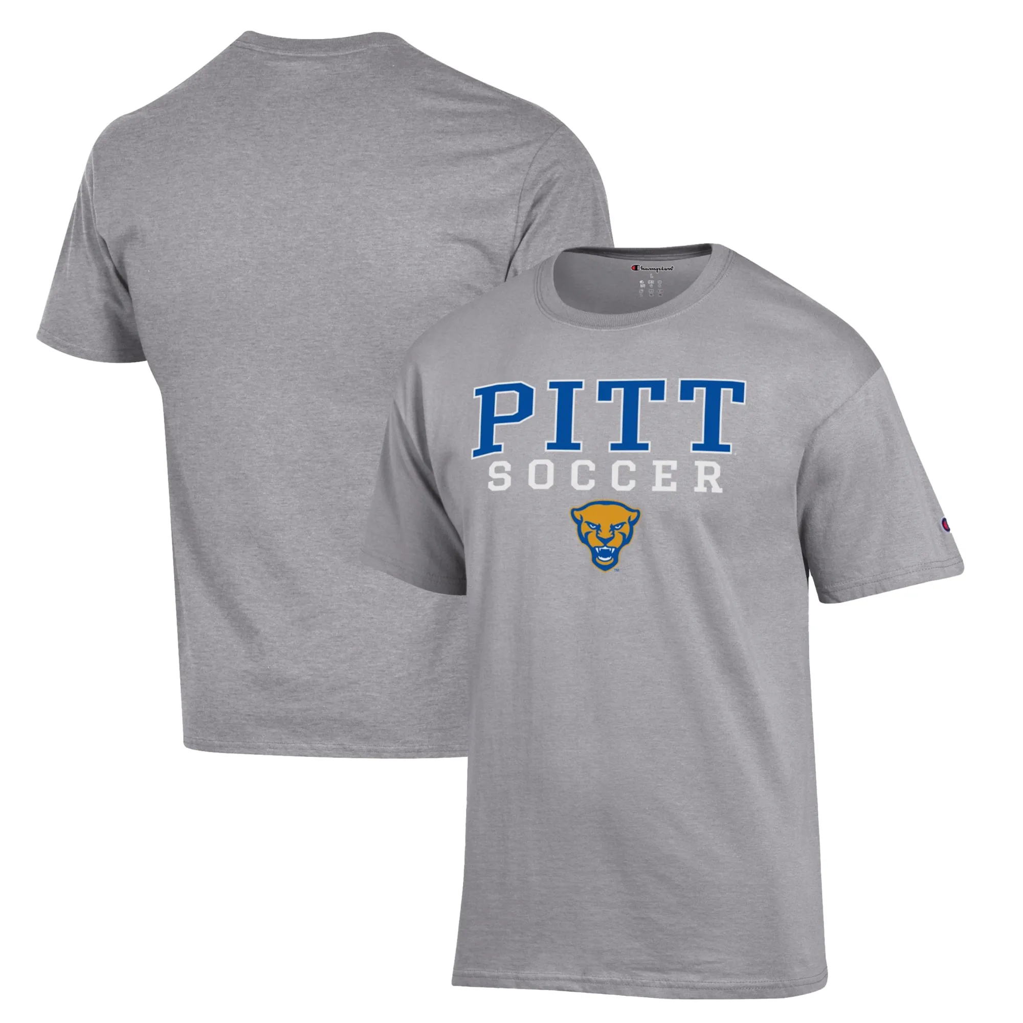 Champion Pitt Panthers Gray Soccer Stack Logo T-Shirt