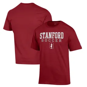 Champion Stanford Cardinal Cardinal Soccer Stack Logo T-Shirt
