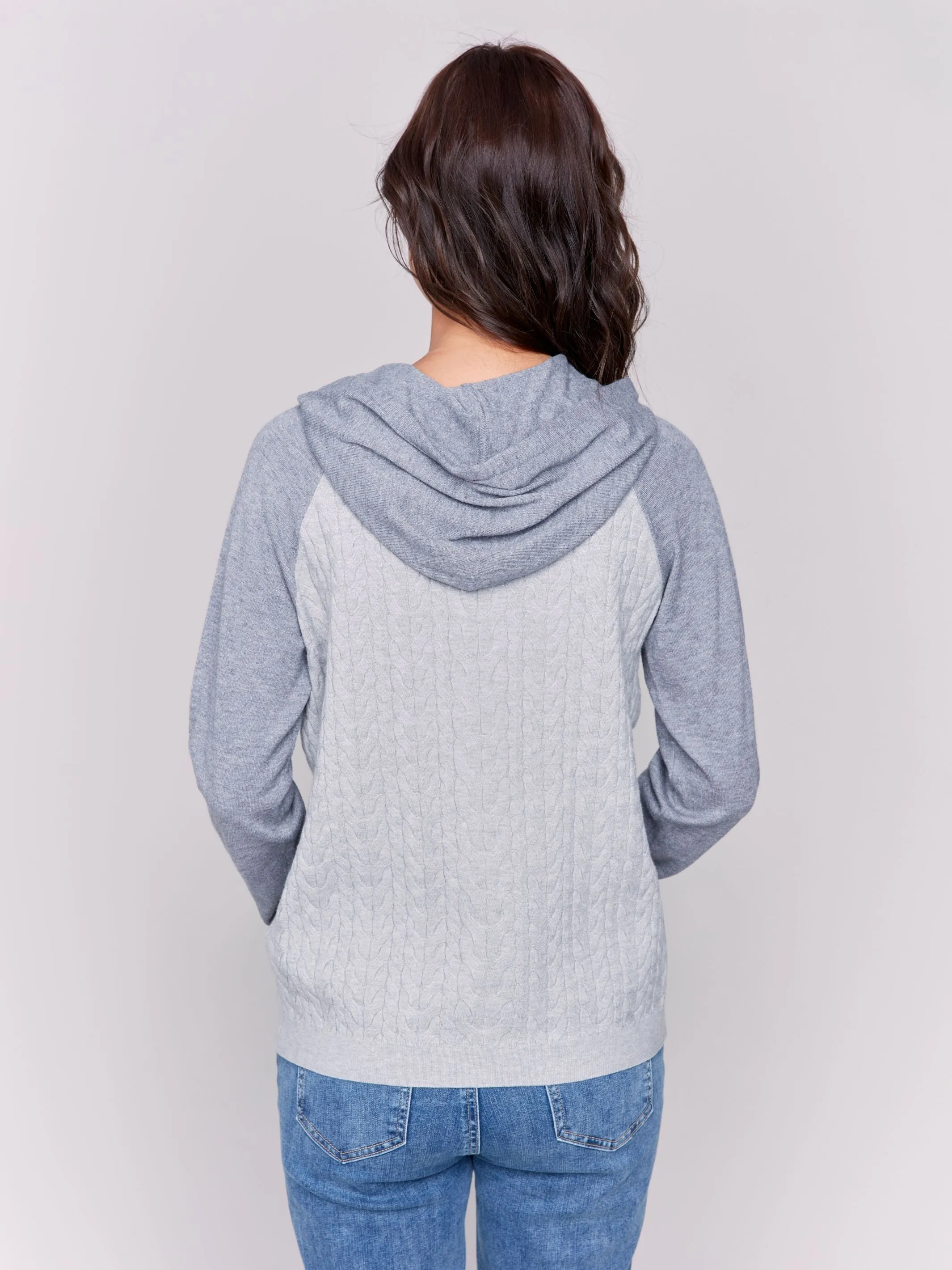 Charlie B 2 Tones Hoodie Sweater Heather Grey