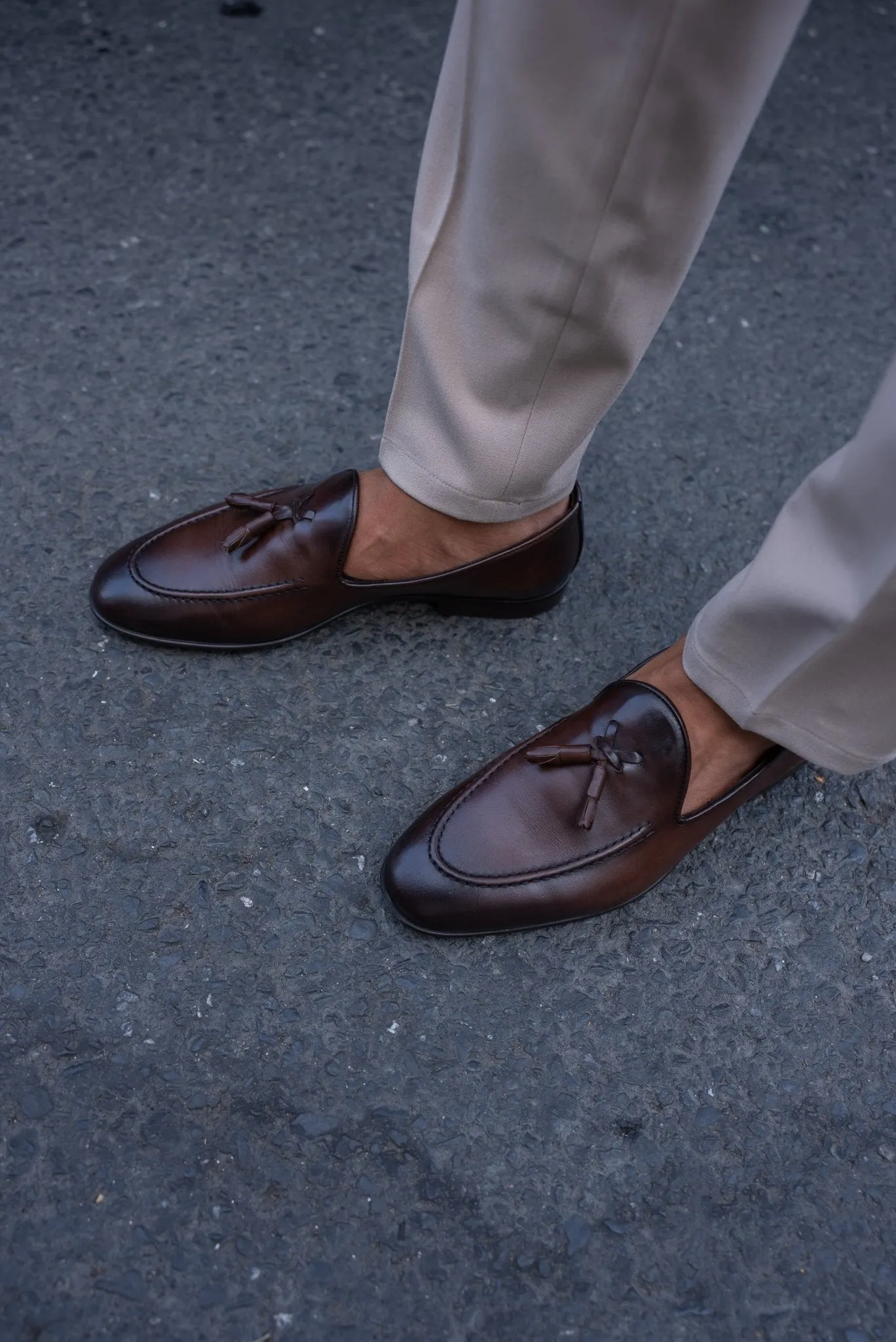 Chestnut Brown Tassel Loafers