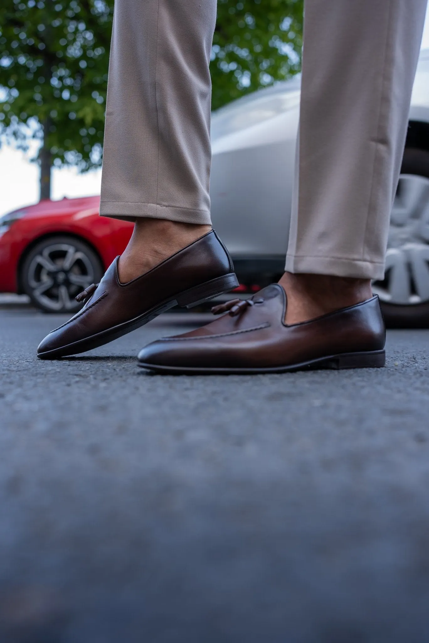 Chestnut Brown Tassel Loafers