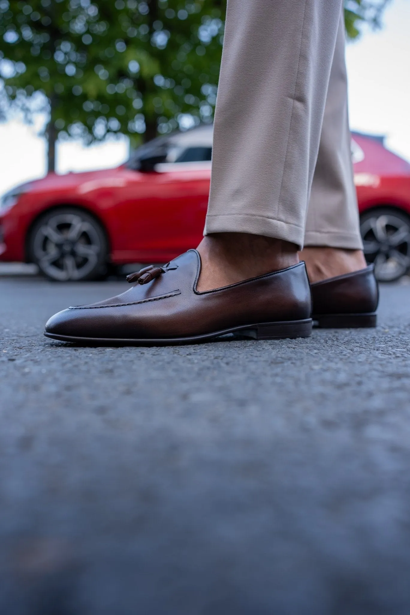 Chestnut Brown Tassel Loafers