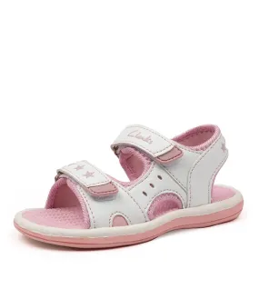 CLARKS Flip Tot White-pink