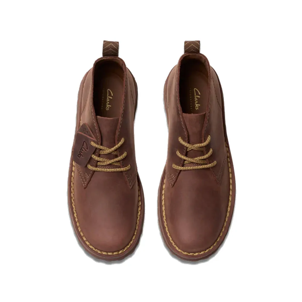 CLARKS SOLSBURY BOOT DARK BROWN LEATHER - MENS
