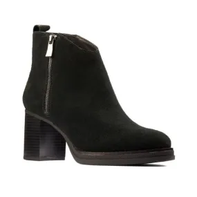Clarks Women's Mable Zip Boot Black Suede