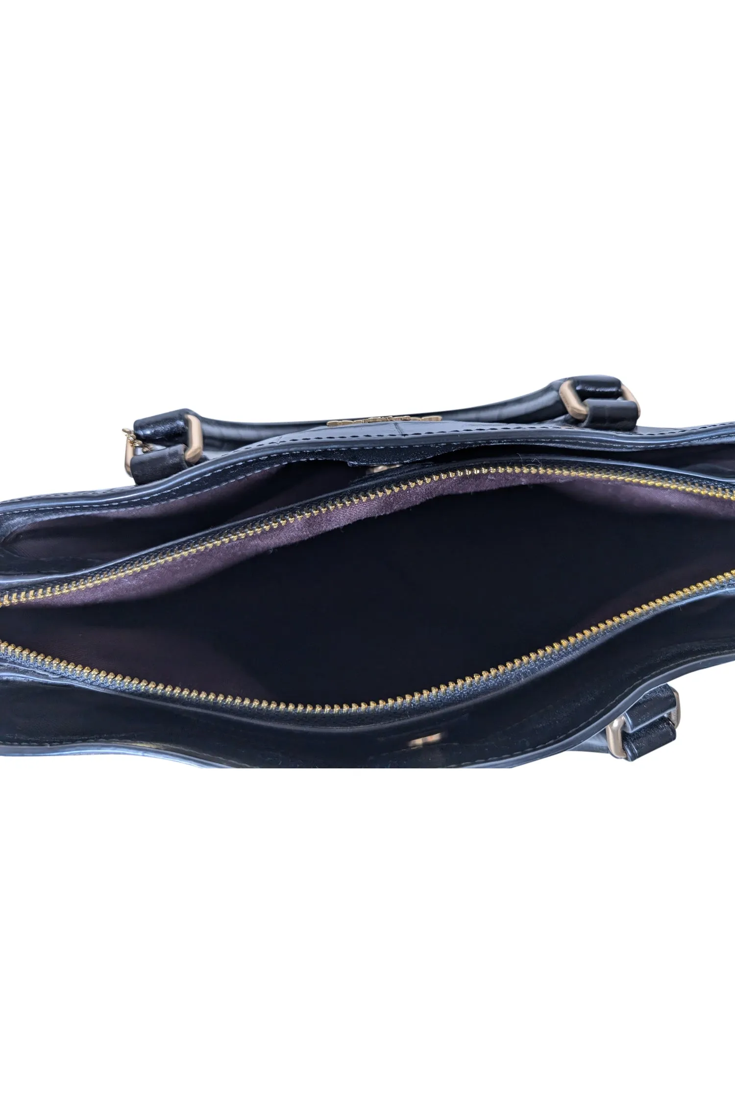 Coach - Black Patent Croc Embossed Leather Crossbody Bag