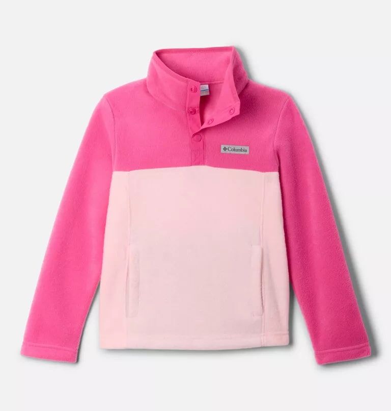 Columbia Kids' Steens Mtn II Quarter Snap Fleece Pullover in Satin Pink