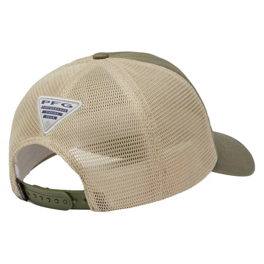 Columbia Men's PFG Fish Star Flag Patch Dad Cap - Stone Green/Chalk - One Size Fits All