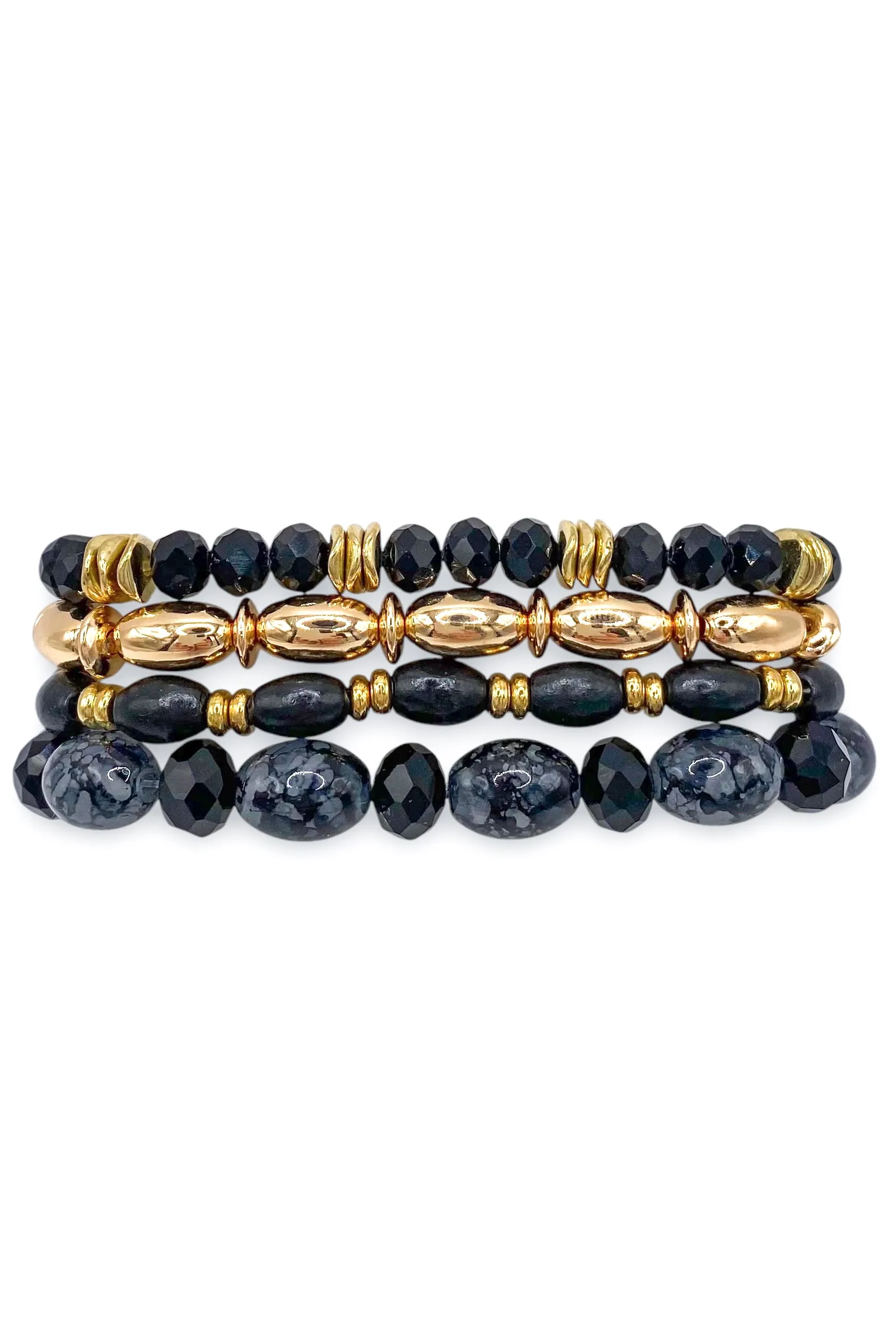 Coming In Clutch Bracelet Set - Black