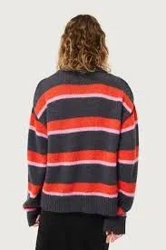 Compania Fantastica Striped Knit Sweater Grey/Orange