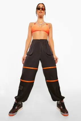 Contrast Stitch Cargo Pocket Pants