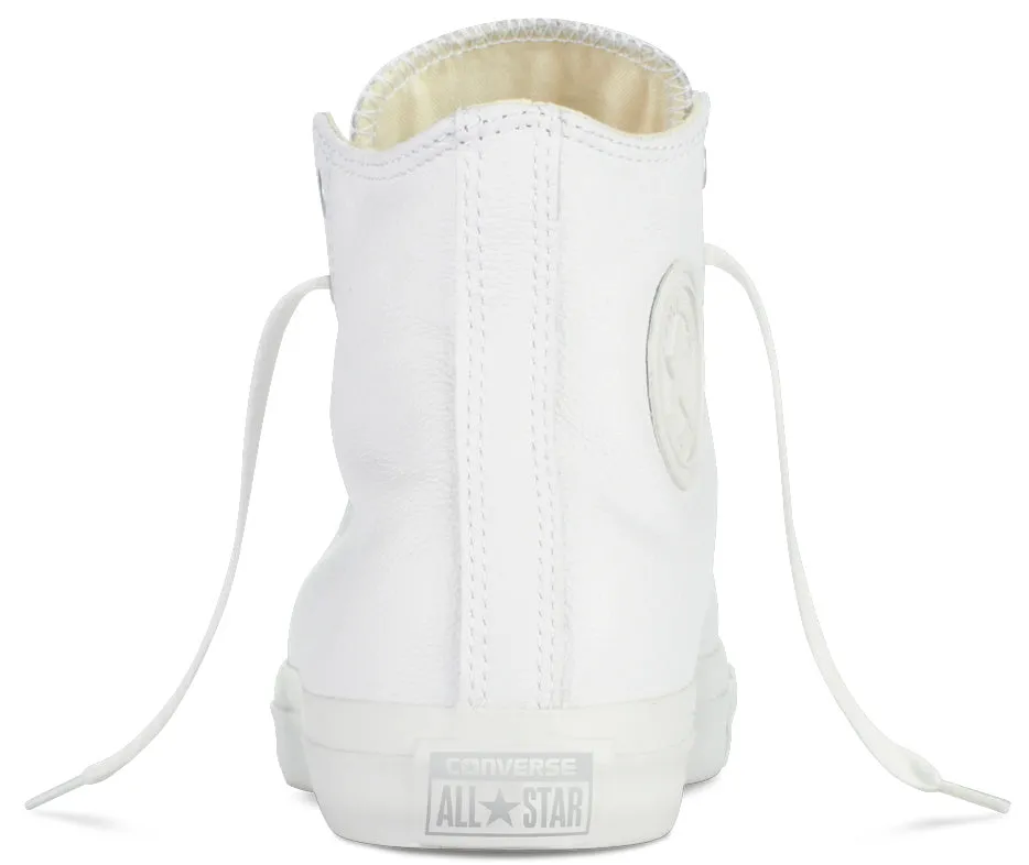Converse Chuck Taylor All Star Hi Top White Leather Monochrome