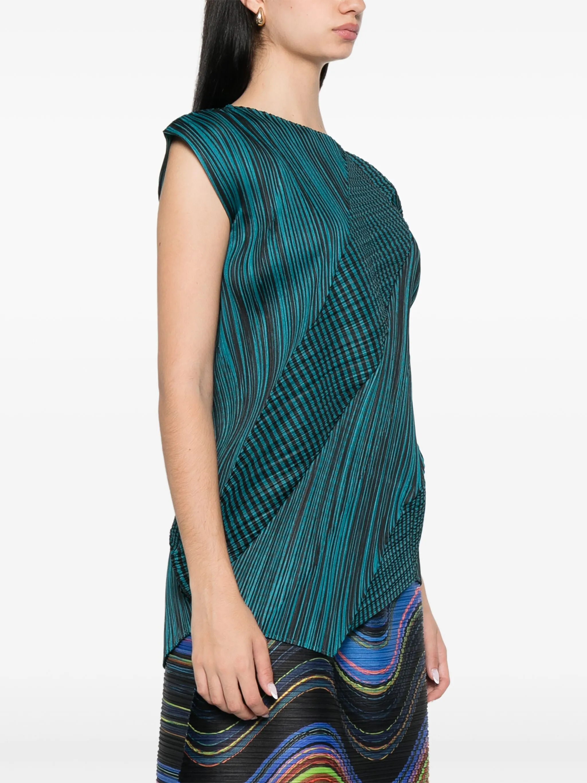 Cosmic Rays Sleeveless Top - Blue Green