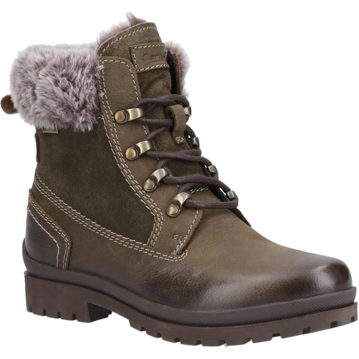 Cotswold Evenlode Ankle Boots Khaki