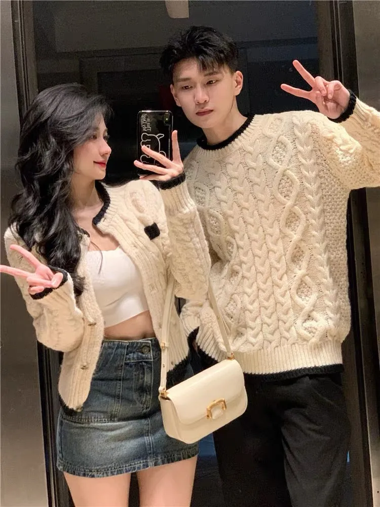 Couple wear autumn and winter 2023 new ins super hot sweater for men and women Korean version loose French sweater jacket trendy