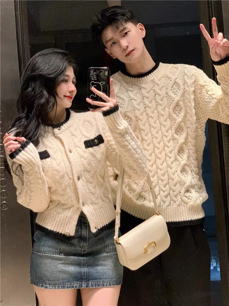 Couple wear autumn and winter 2023 new ins super hot sweater for men and women Korean version loose French sweater jacket trendy