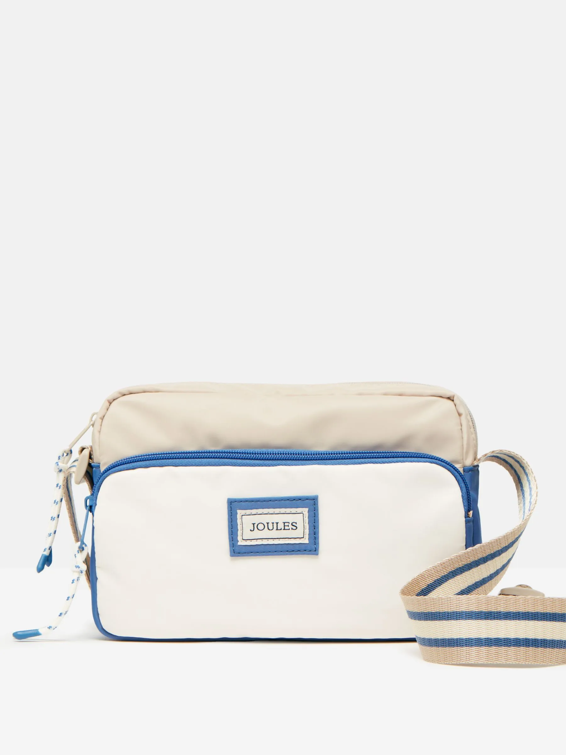 Cream/Blue Lightweight Cross Body Bag
