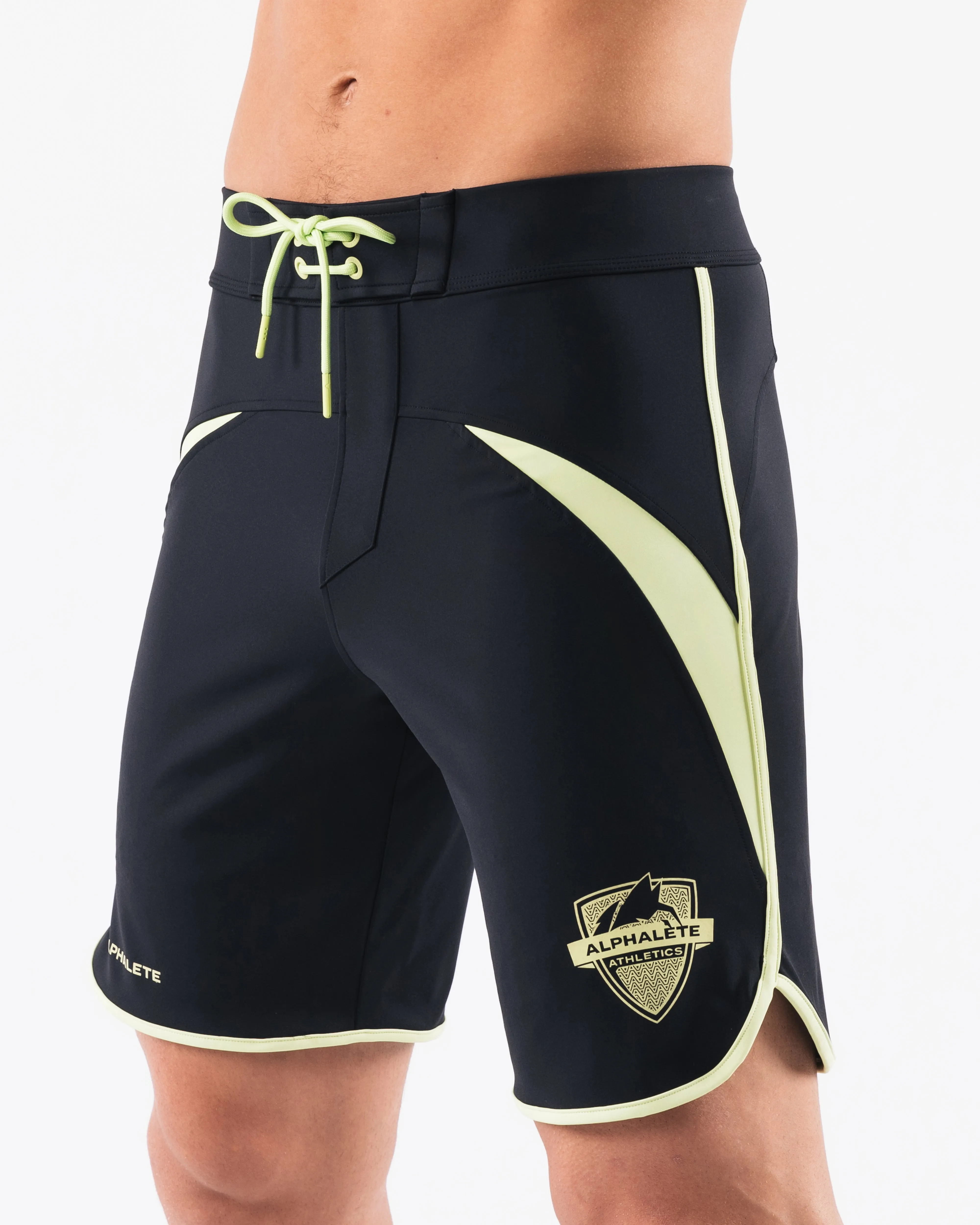 Crescent Boardshort - Black Lime