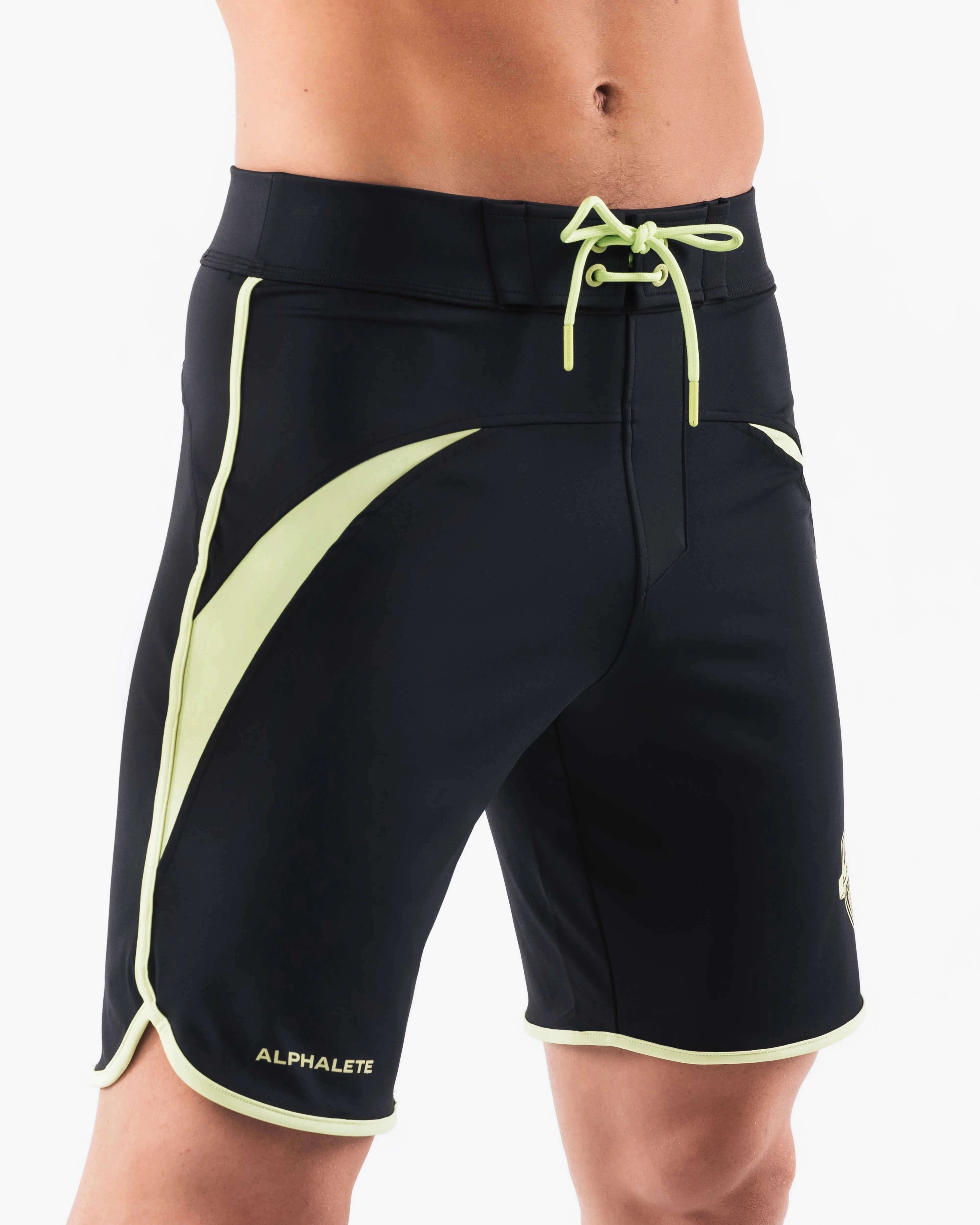 Crescent Boardshort - Black Lime