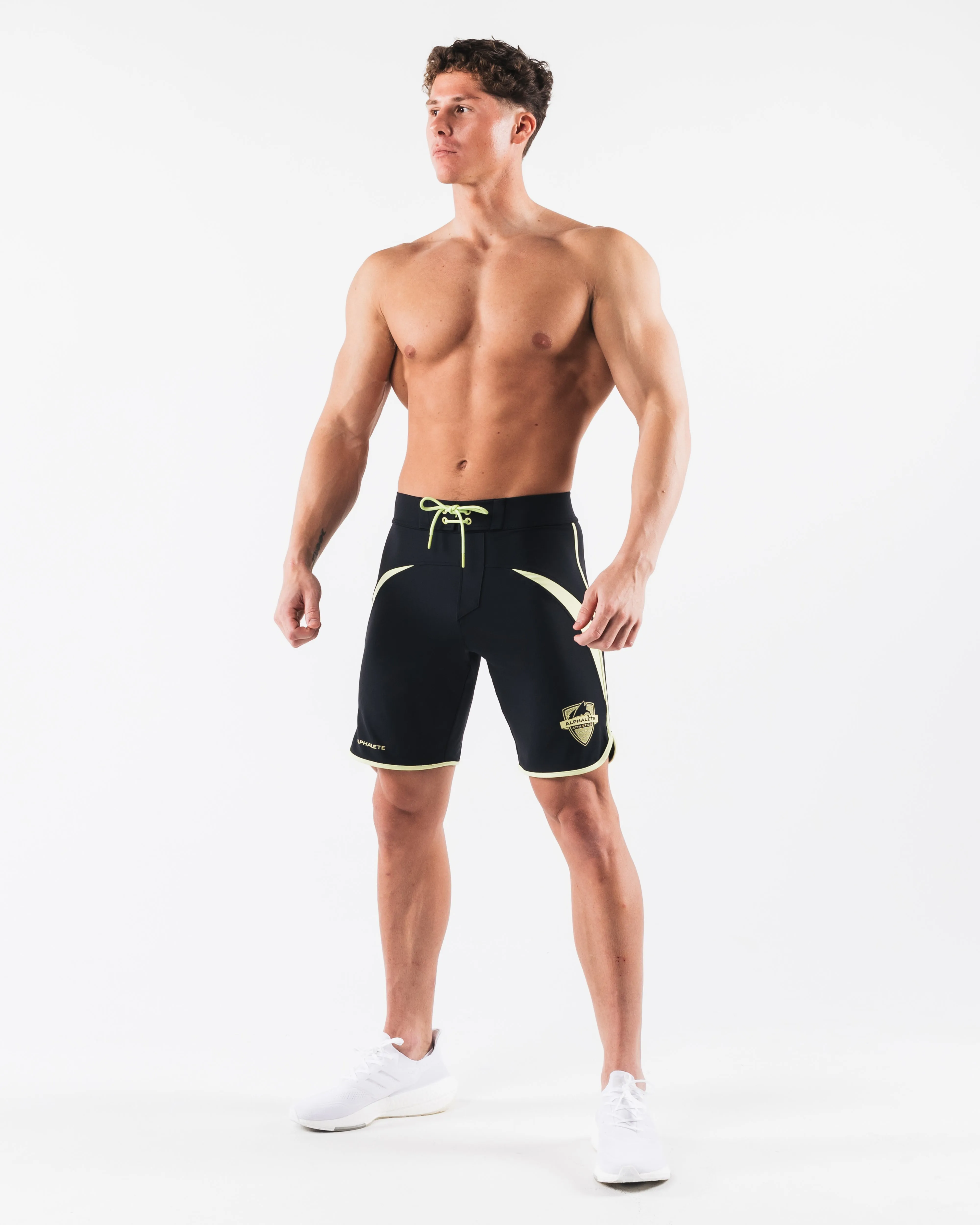 Crescent Boardshort - Black Lime