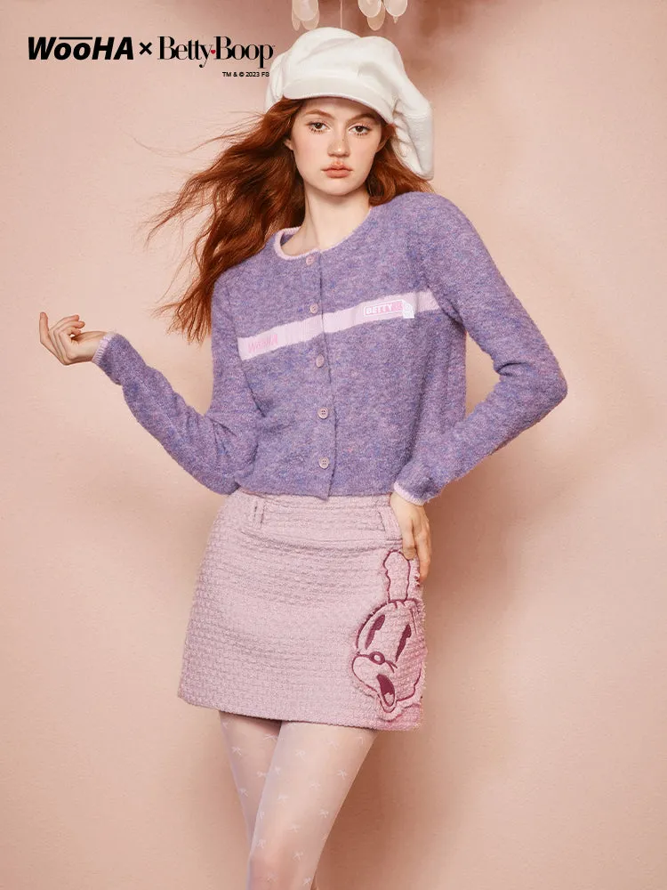 Crew-Neck Retro Wool Short Cardigan Knit