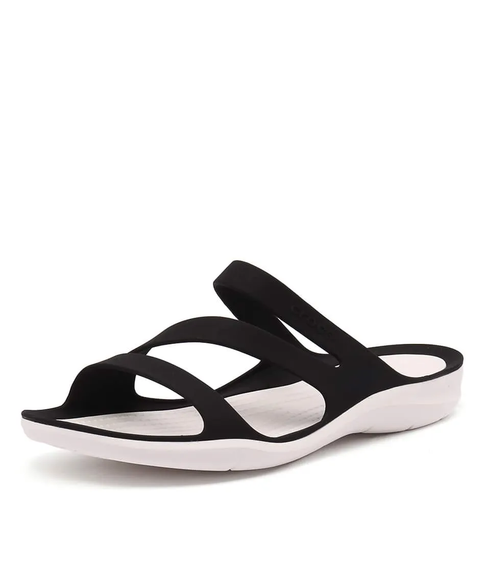 CROCS Swiftwater Black White Smooth Sandals