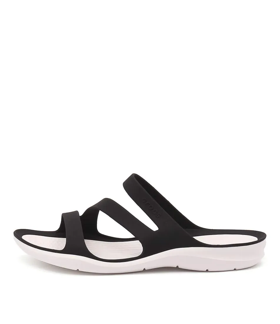 CROCS Swiftwater Black White Smooth Sandals