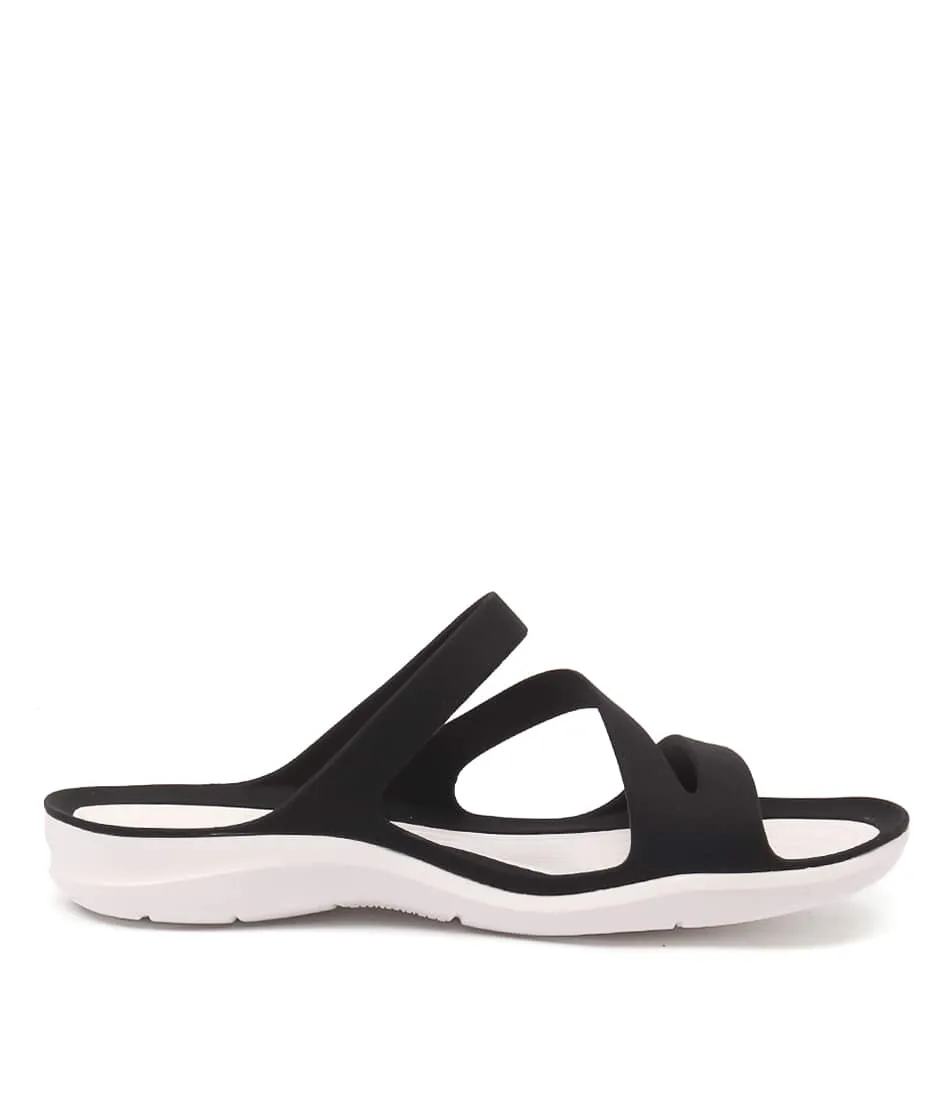 CROCS Swiftwater Black White Smooth Sandals